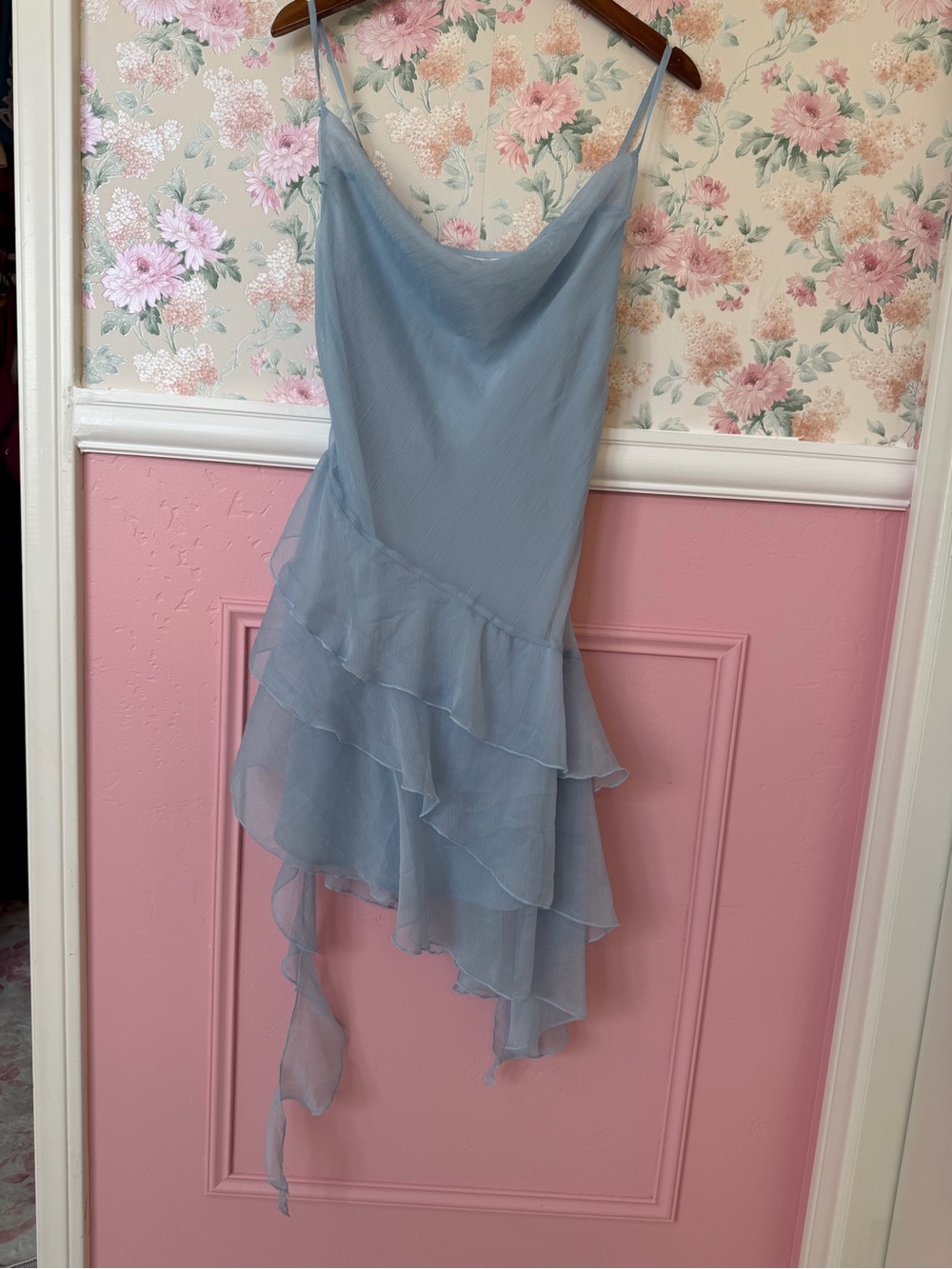 Bar III Light Blue High-Low Slip Dress